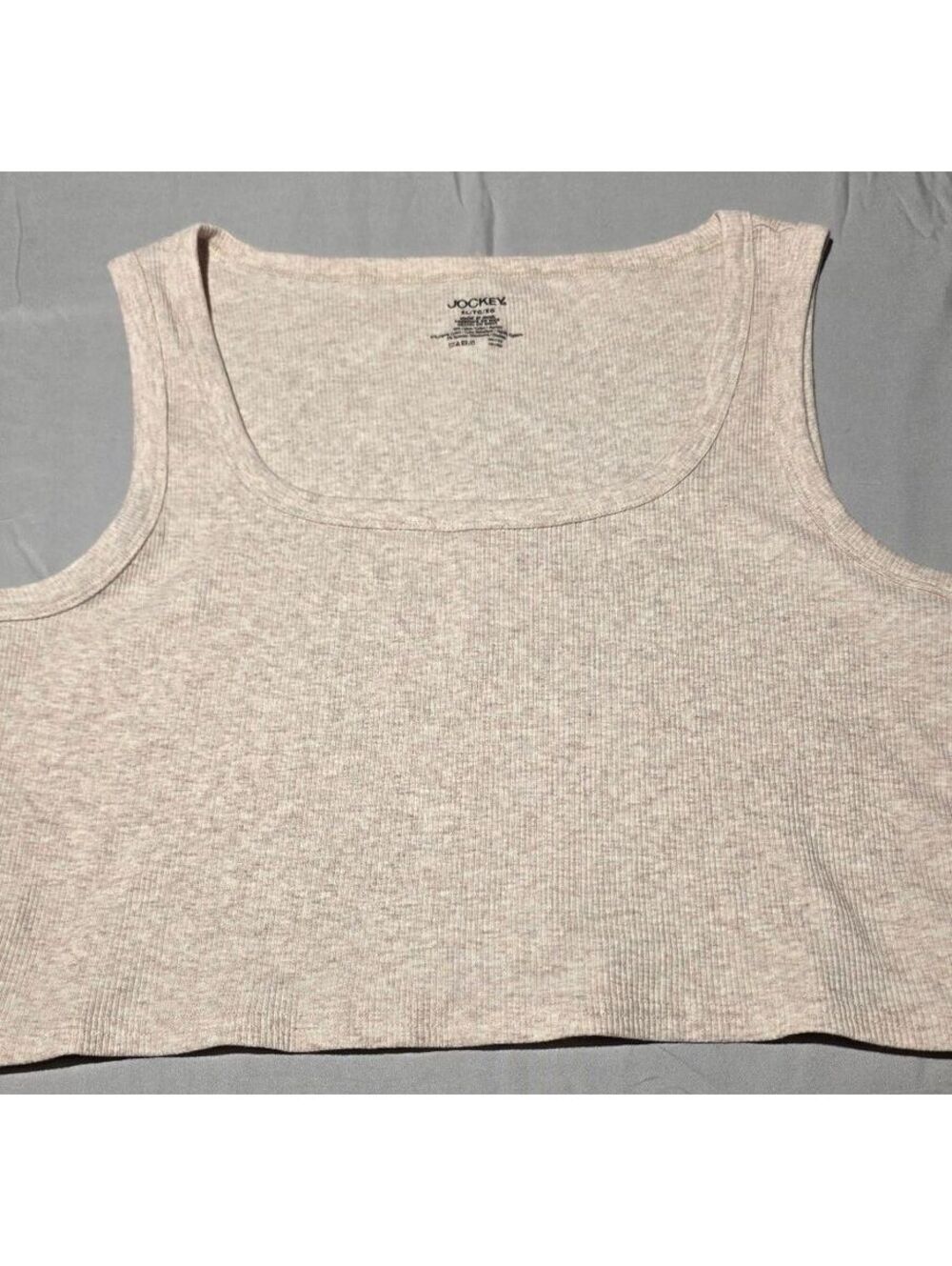 Jockey Beige Ribbed Crop Tank Top - Comfortable Casual Wear